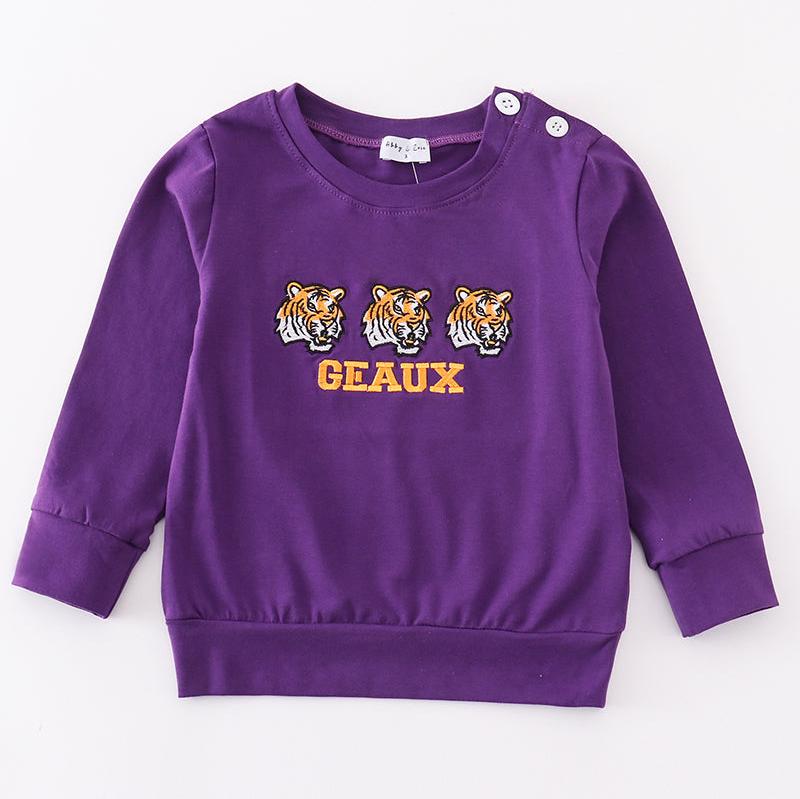 Purple Geaux Embroidered Boy Top