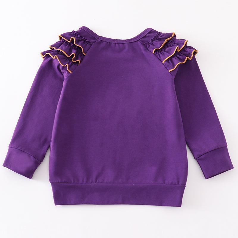 Go Tigers Embroidered Purple Girl Top