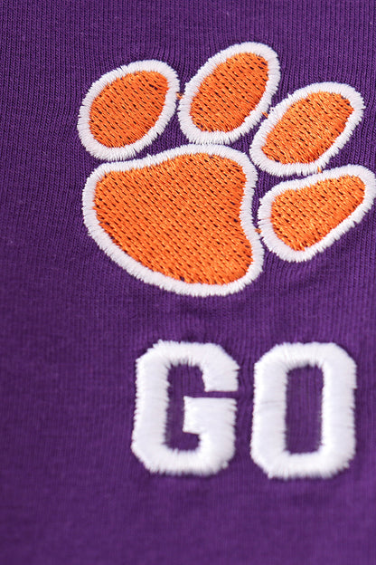 Go Tigers Embroidered Purple Boy Top