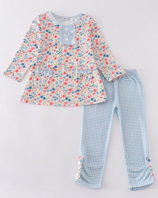 Lindy Blue Floral Print Girl Set