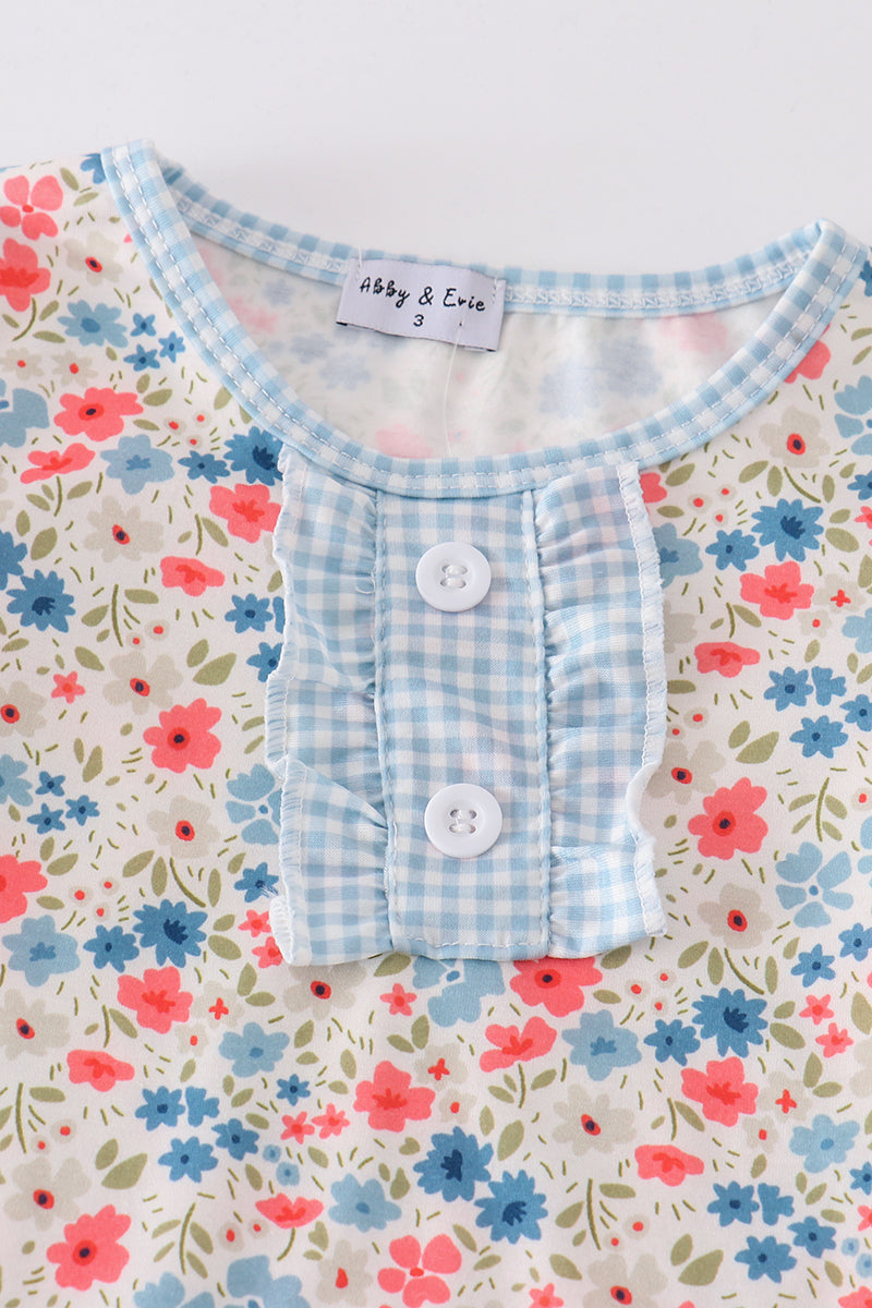 Lindy Blue Floral Print Girl Set