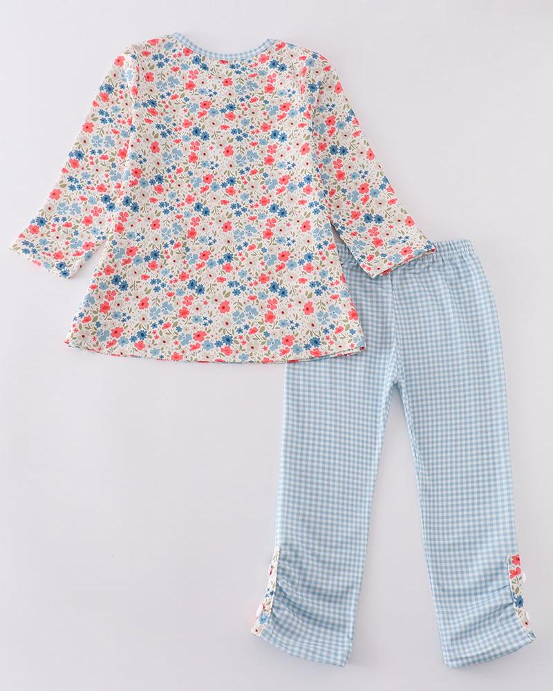 Lindy Blue Floral Print Girl Set