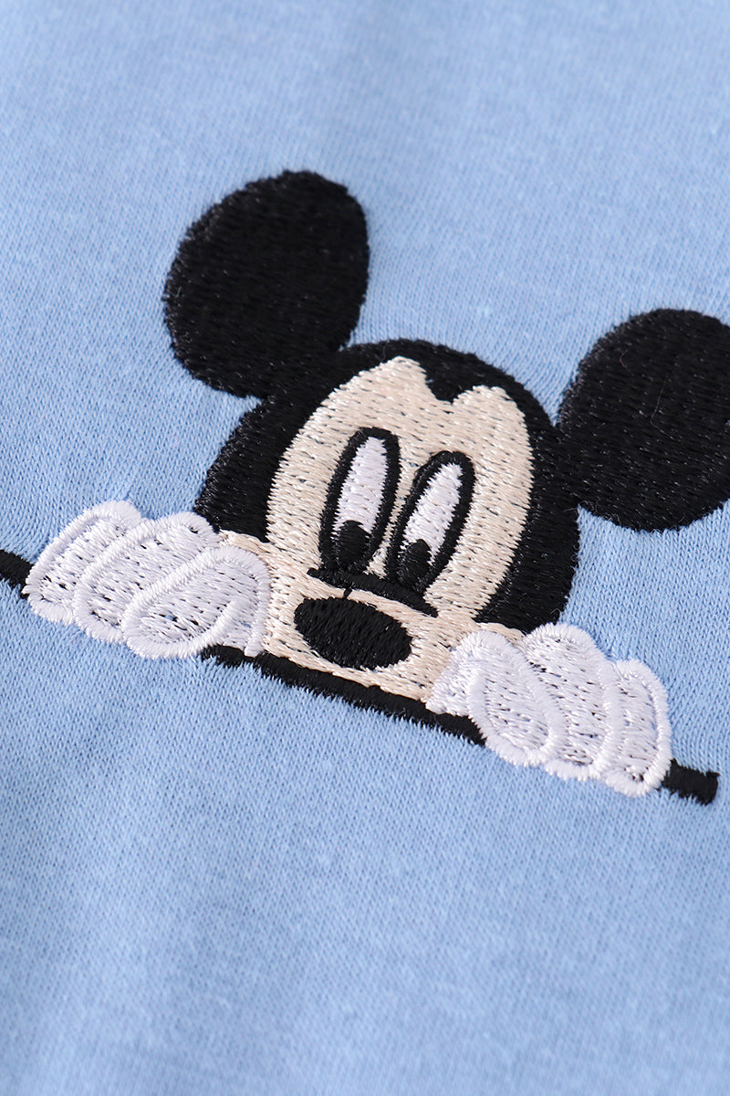 Magic Character Embroidered Boy Blue Zipper Pullover