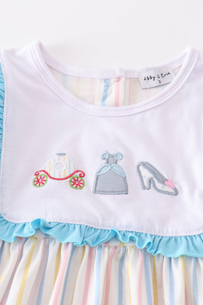 Stripe Princess Embroidered Dress