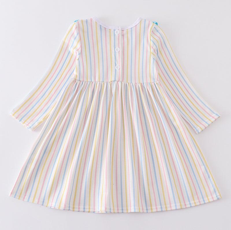 Stripe Princess Embroidered Dress