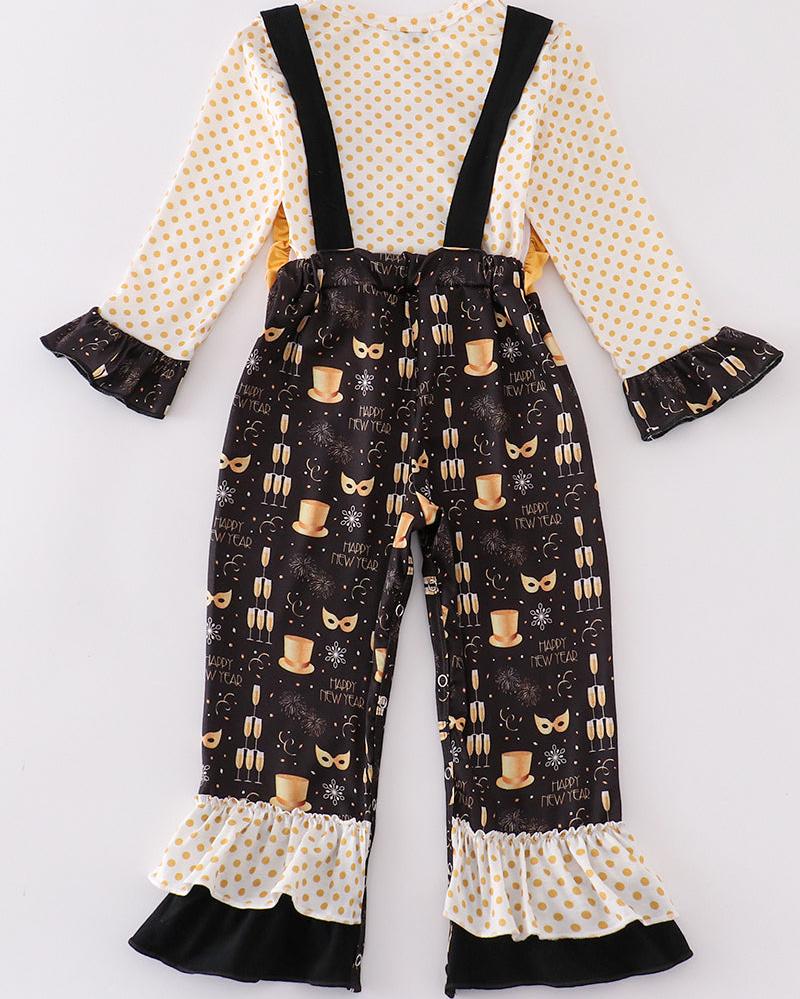 Happy New Year Embroidered Jumpsuit Set