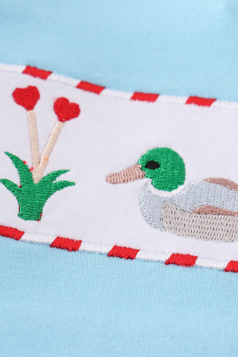 Valentine Duck Embroidered Boy Set