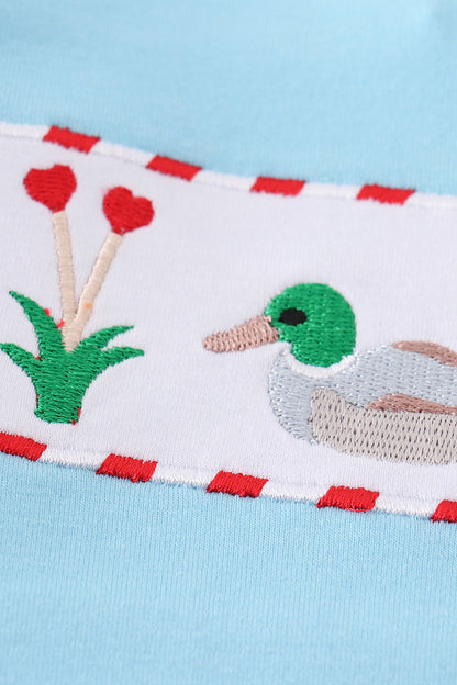 Valentine Duck Embroidered Boy Set