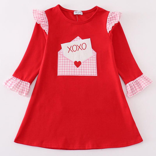 Valentine XOXO Applique Red Dress