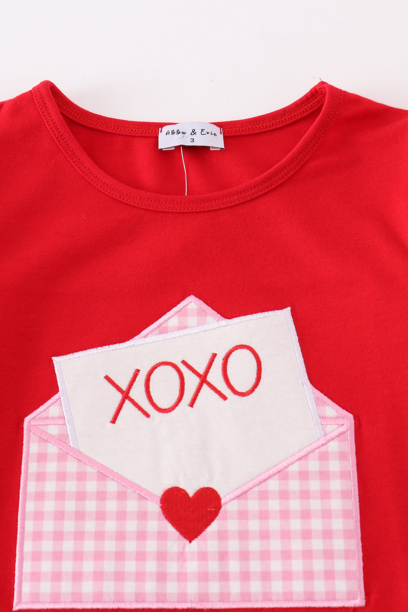 Valentine XOXO Applique Red Dress