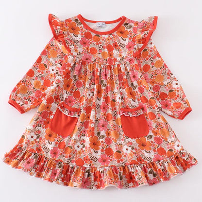 Farrah Floral Print Ruffle Dress