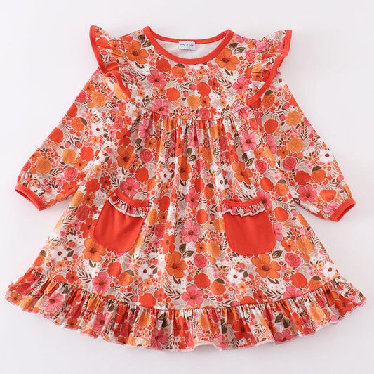 Farrah Floral Print Ruffle Dress