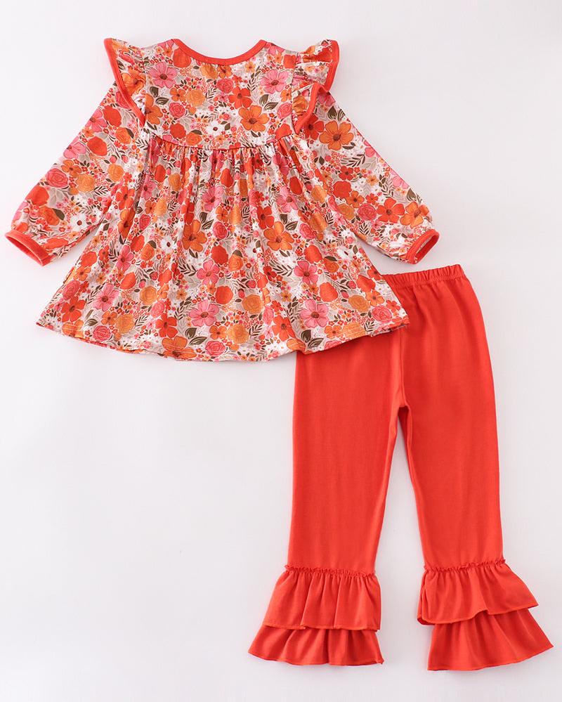 Farrah Floral Print Ruffle Girl Set