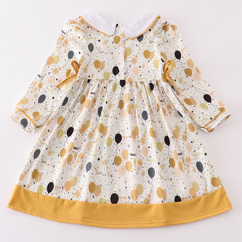 Happy New Year Embroidered Dress