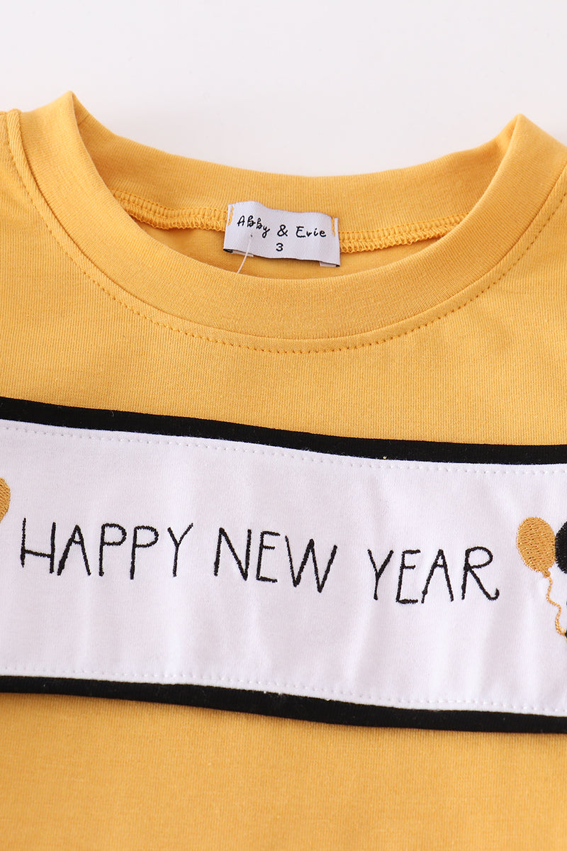 Happy New Year Embroidered Boy Set