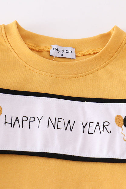 Happy New Year Embroidered Boy Set