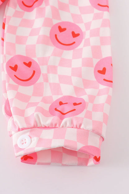 Valentine Smile Print Pink Girl Set