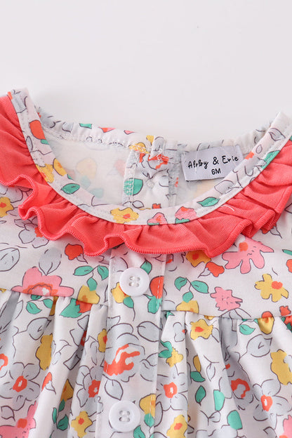 Olivia Pink Floral Print Girl Bloomers Set