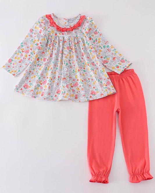 Olivia Pink Floral Print Girl Set