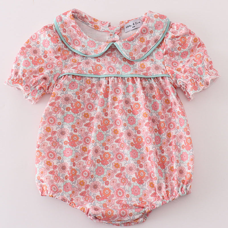 Floral Delight Peter Pan Collar Girl Romper