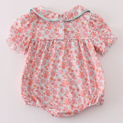 Floral Delight Peter Pan Collar Girl Romper