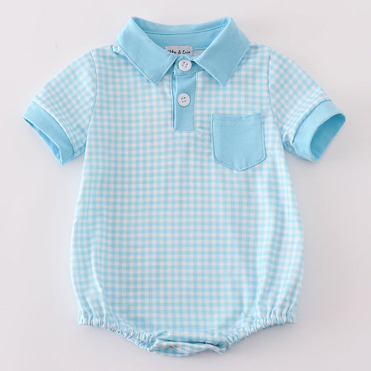 Ray Blue Gingham Boy Bubble