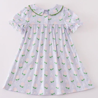 Heather Green Floral Bow Print Dress