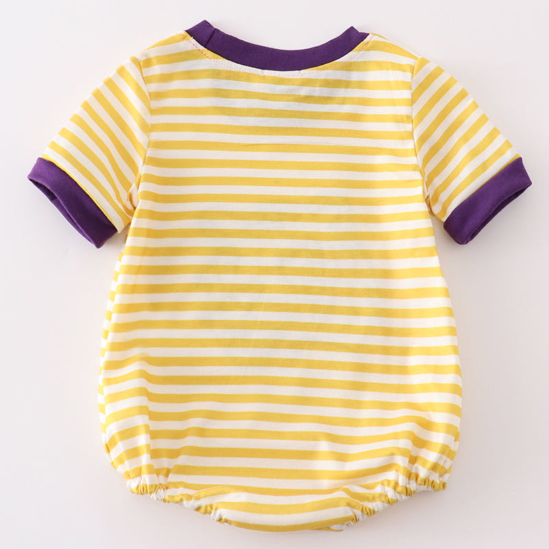 LSU Tiger Embroidered Yellow Stripe Boy Bubble