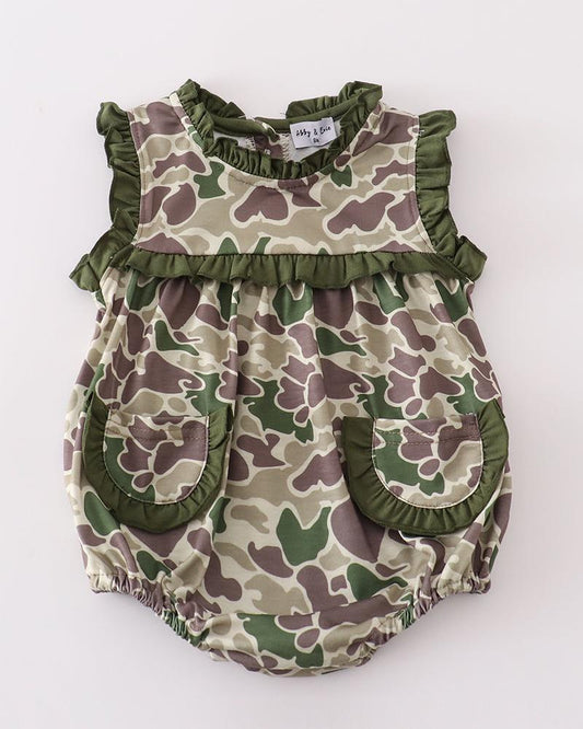 Camouflage Print Ruffle Bubble