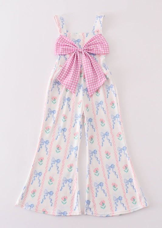 Gretchen Floral Bow Girl Jumpsuit