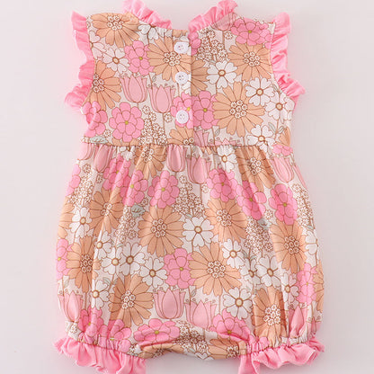 Retro Floral Ruffle Girl Bubble