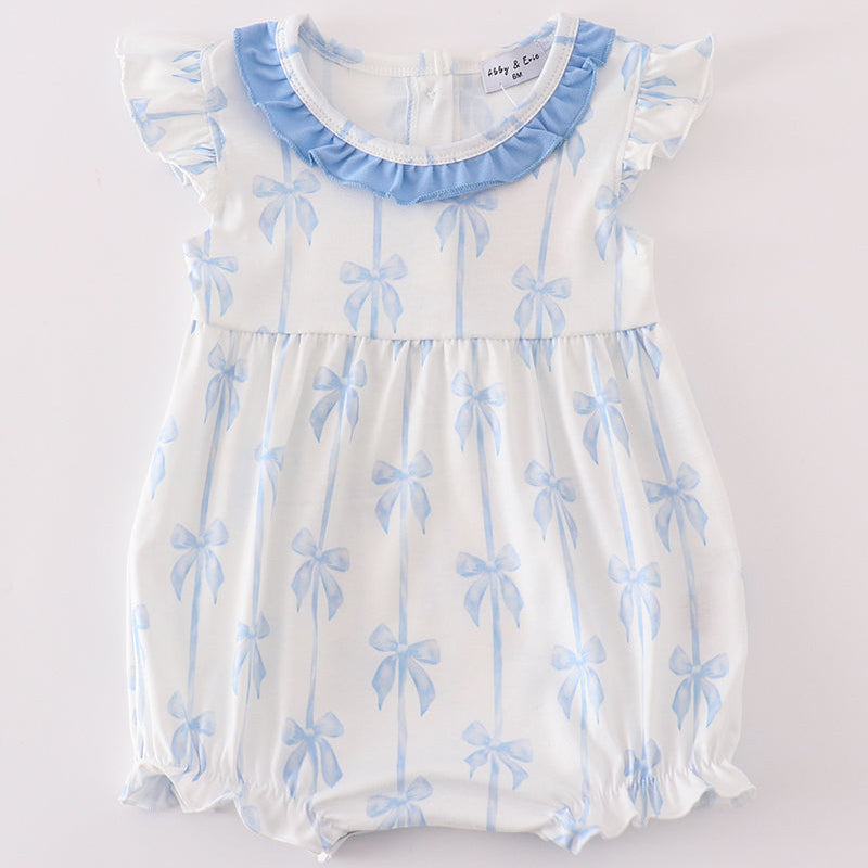 Coquette Blue Bow Ruffle Girl Bubble