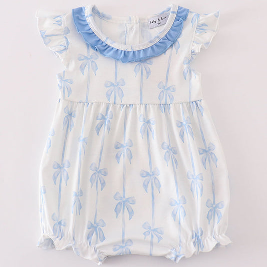 Coquette Blue Bow Ruffle Girl Bubble