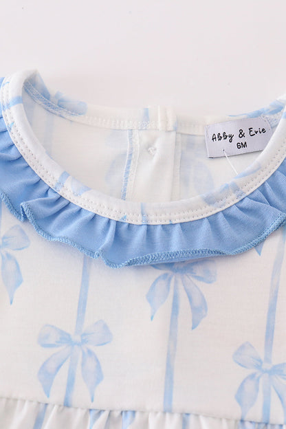 Coquette Blue Bow Ruffle Girl Bubble