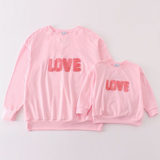 Pink Love French Knot Mom+Me Top