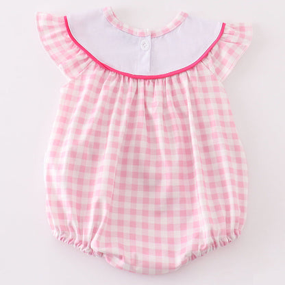 Barbie Embroidered Pink Gingham Girl Bubble