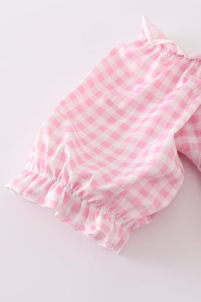 Pink Gingham Smocked Women’s Dress