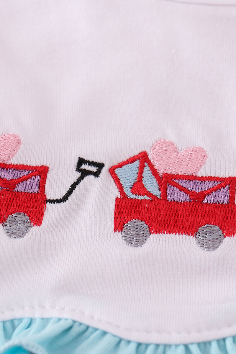 Cupid’s Cargo Embroidered Pink Plaid Dress