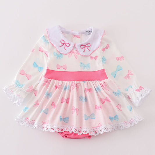 Sweet Bow Embroidered Girl Bubble