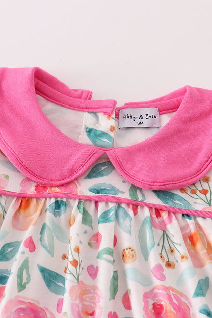 Macey Pink Floral Girl Bloomers Set