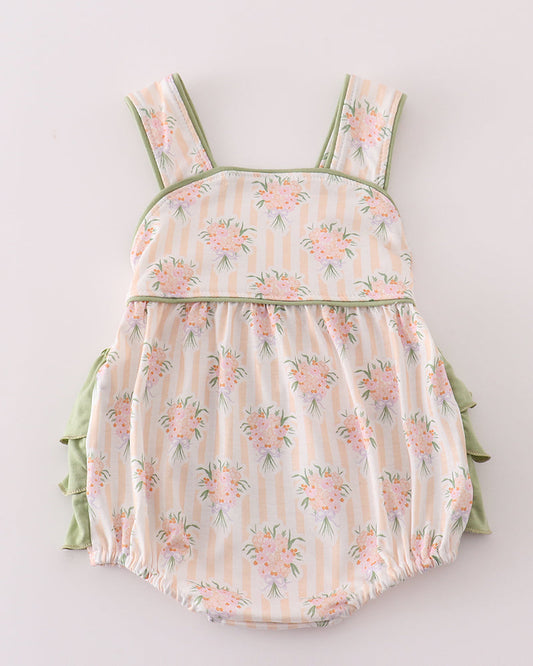 Sage Floral Print Girl Bubble