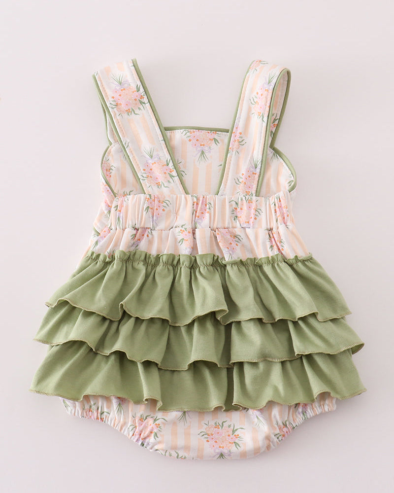 Sage Floral Print Girl Bubble