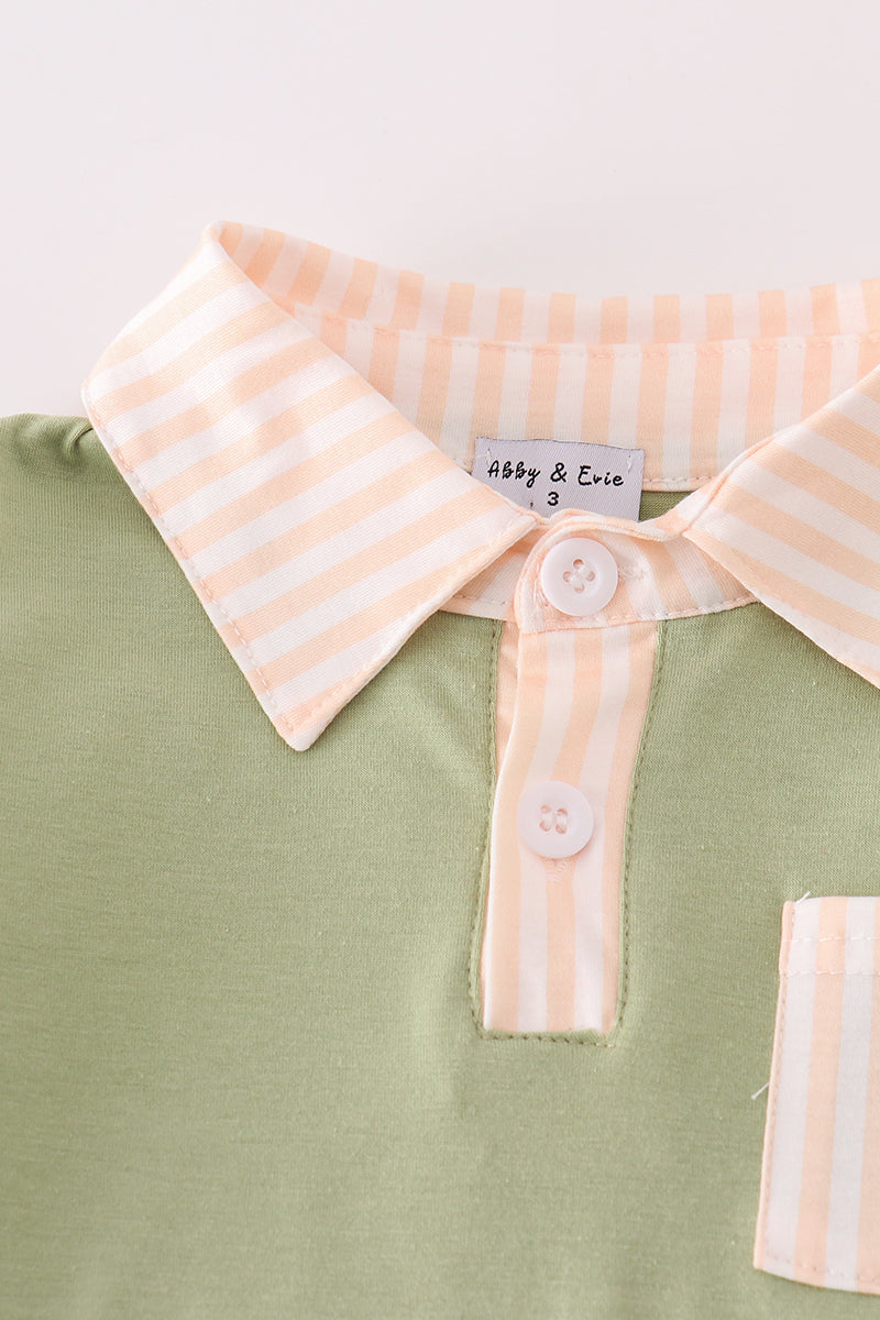 Dawson Sage Stripe Boy Shorts Set