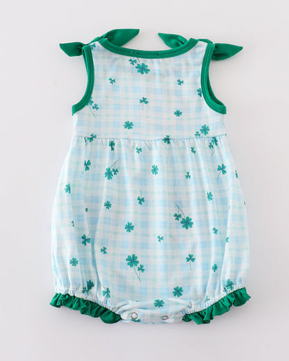 Lucky Clover Embroidered Green Girl Bubble