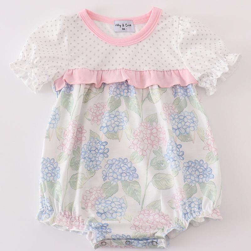 Pink Blossom Serenity Print Ruffle Bubble