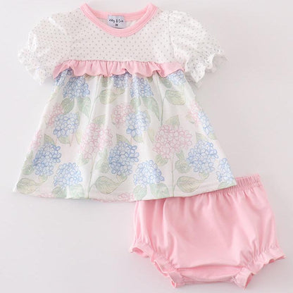 Pink Blossom Serenity Print Girl Bloomers Set