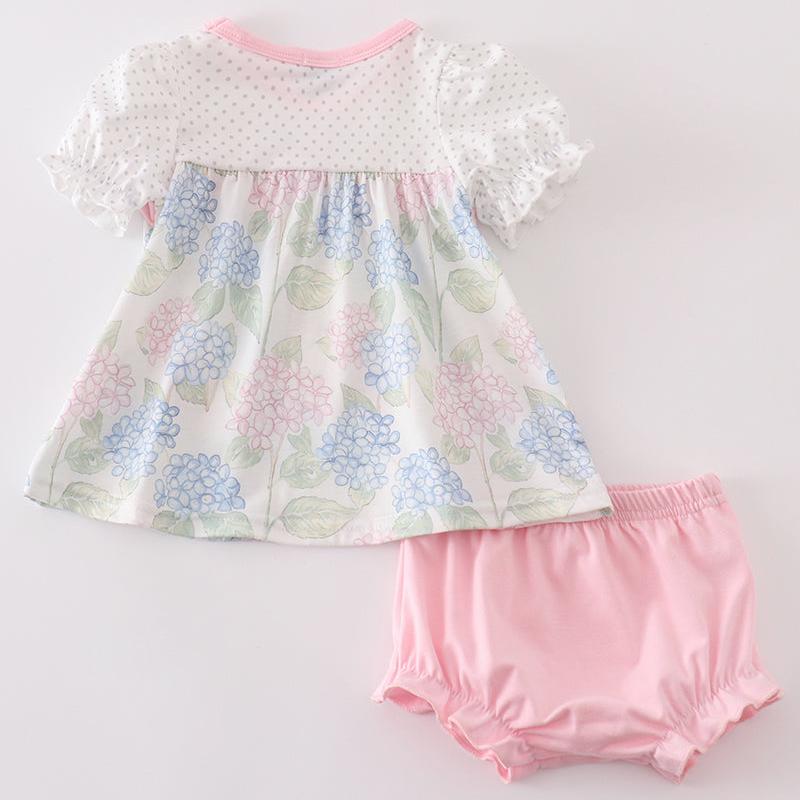 Pink Blossom Serenity Print Girl Bloomers Set