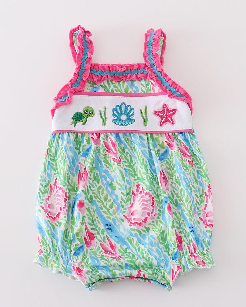 Green Island Breeze Embroidered Girl Bubble