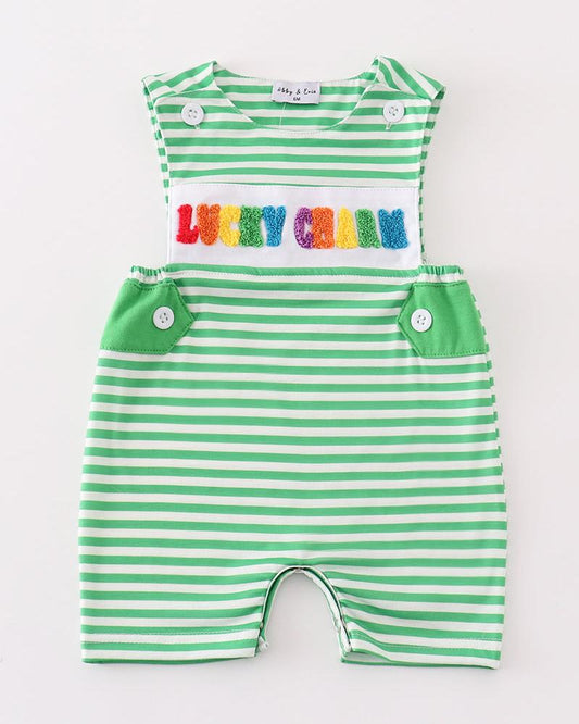 Lucky Charm French Knot Green Stripe Boy JonJon