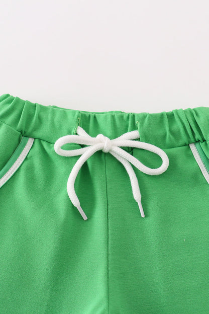 Lucky Charm French Knot Green Stripe Boy Set